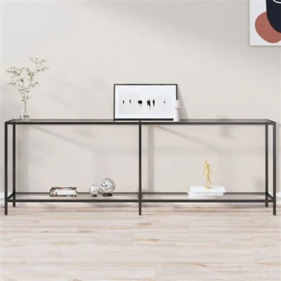 Afbeelding van vidaXL Wandtafel 220x35x75,5 cm gehard glas transparant