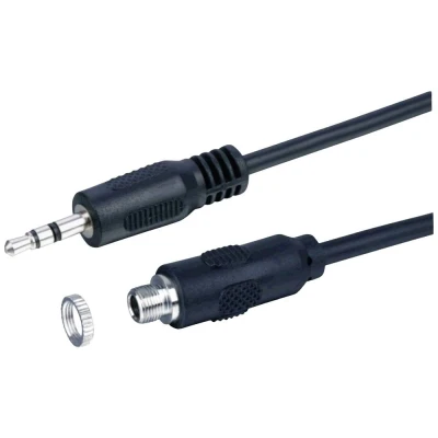 Afbeelding van Lyndahl Jackplug Audio Adapterkabel [1x male 3,5 mm 1x female mm] 1 m Zwart