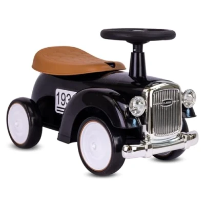 Afbeelding van sun baby Loopauto voor kinderen vanaf 1 jaar Retro Classic, kinderauto, loophulp met claxon, pieptoon, opbergvak onder zitting (Zwart)