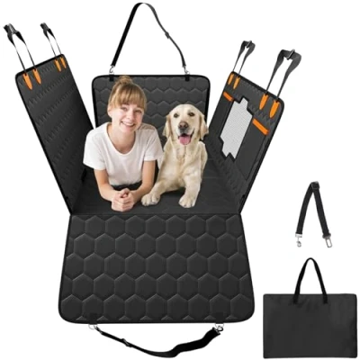 Afbeelding van VEVOR Achterbankverlenging, autostoelhoes voor honden met netvenster en opbergvak, ondersteunt 158,8 kg autohangmat honden, 137,2 x 65 cm, auto,