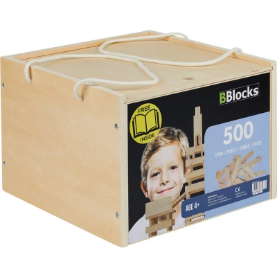 Afbeelding van BBlocks Houten Plankjes in Luxe Kist 500 Stuks