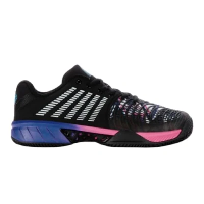 Afbeelding van K SWISS Express Light 3 Padelschoenen, Heren, Maat: 43, Black/true blue/neon pink Kunststof/ textiel