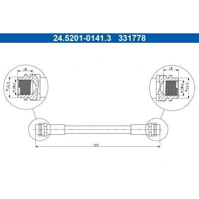 Afbeelding van Remslang ATE 24.5201 0141.3, voor o.a. SKODA, VAG, SEAT
