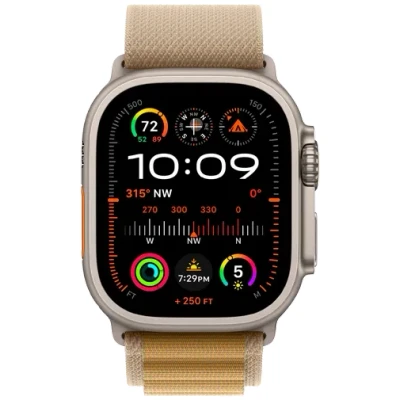 Afbeelding van Apple Watch Ultra 2 GPs + Cellular 49mm Tan Alpine Loop Large Natural Titanium