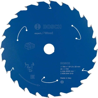 Image de BOSCH 2608644510 lame de scie circulaire E x pert pour bois scies sans fil 184 20 1.6/1 mm, 24T