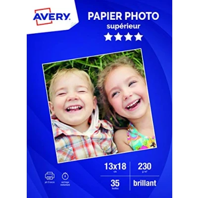 Afbeelding van AVERY 35 vellen glanzend fotopapier 230 g/m² formaat 13 x 18 cm Inkjetprint