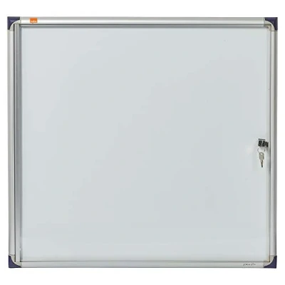 Afbeelding van Nobo, 1900847, prikbord vitrine voor binnen, extra plat met magnetische bodem, 6 x A4