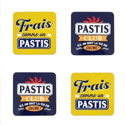 Afbeelding van Set van 4 onderzetters Pastis