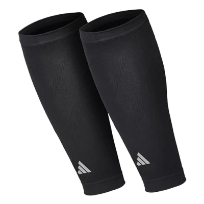 Afbeelding van Adidas Compressiemanchetten voor kuiten, dames en heren, paar kuitmouwen hardlopen, oefeningen intensieve training, ademend licht, zwart, S/M