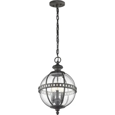 Afbeelding van Kichler LED Buiten Pendelarmatuur Halleron 3X E14 Max 40W IP44 Dimbaar Londonderry