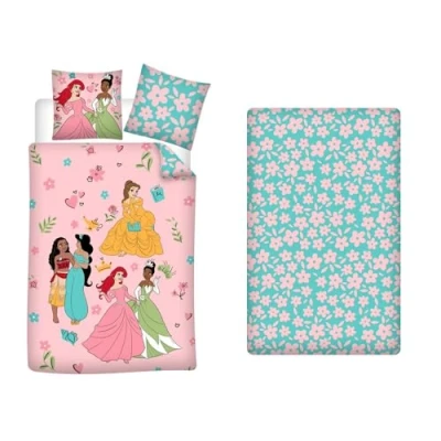 Afbeelding van Disney Princess Dekbedovertrek 140 x 200 cm / 65 Hoeslaken 90 Katoen