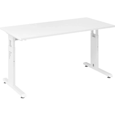 Afbeelding van MEGA 614 W Bureau Tafelhoogte I In hoogte verstelbaar Wit/Wit 140 x 67
