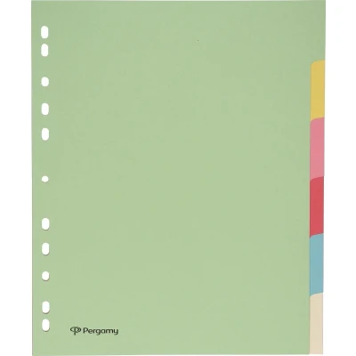 Afbeelding van Pergamy Tabbladen Ft A4 Maxi, 11 gaatsperforatie, Karton, Geassorteerde Pastelkleuren, 6 Tabs