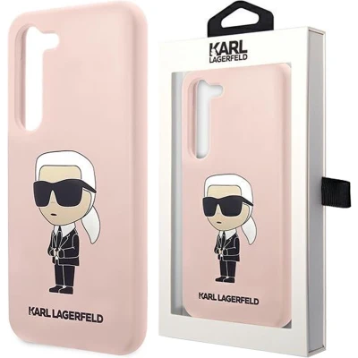 Afbeelding van Karl Lagerfeld KLHCS23SSNIKBCP S23 S911 hardcase hoesje roze Siliconen Ikonik