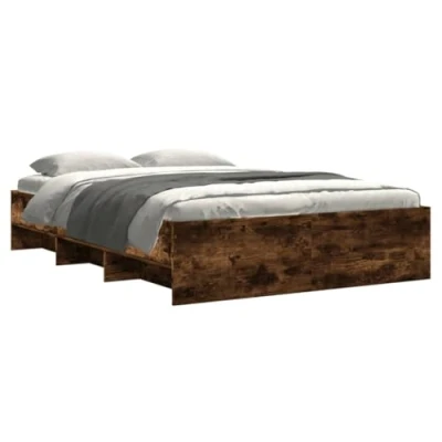 Afbeelding van vidaXL Bedframe zonder matras hout gerookt eikenkleurig 120x200 cm