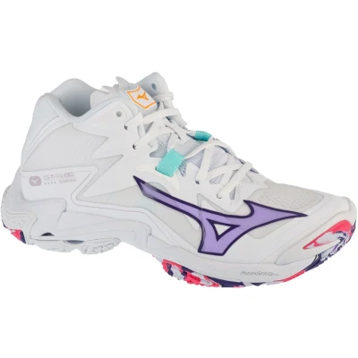 Afbeelding van Mizuno WAVE LIGHTNING Z8 MID Volleybalschoenen Wit/VioletIndigo/CamelliaRos Dames Maat 37