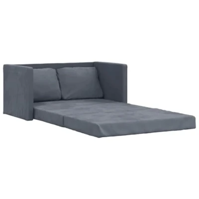 Image de vidaXL Canapé lit 2 en 1 gris foncé 122x204x55 cm velours353958
