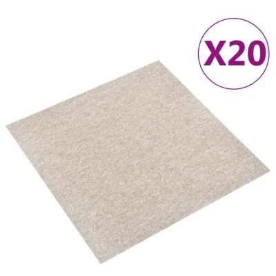 Afbeelding van Tapijttegels 20 st 5 m² 50x50 cm lichtbeige