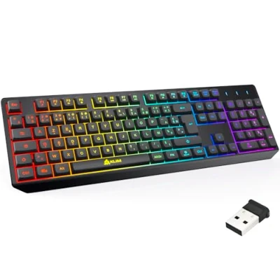 Image de KLIM Chroma Clavier backlit sans fil AZERTY Français noir