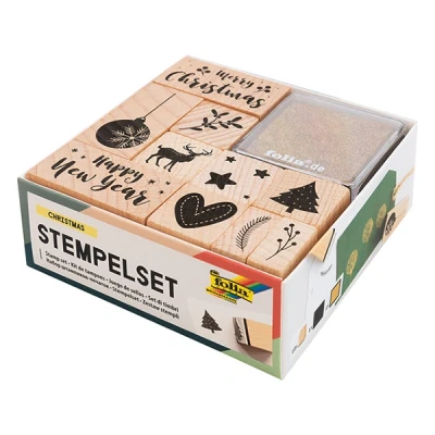 Image de folia Set de tampons en bois &#039;Christmas&#039;, 12 pièces