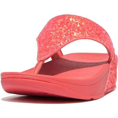 Afbeelding van Lulu Glitter Toe Thongs Slippers Dames Rosy Coral 700 40 Roze