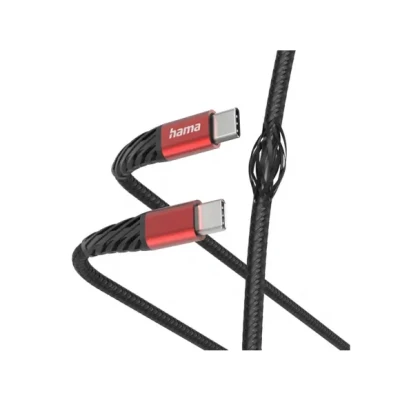 Afbeelding van Hama Oplaadkabel Extreme Usb C 1,5 M Nylon Zwart/Rood