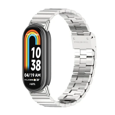 Afbeelding van Stalen band Zilver Xiaomi Smart 8 RVS horlogeband