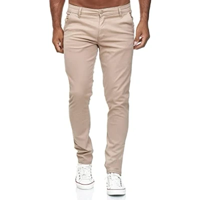 Afbeelding van Tazzio M530 6 Chino voor heren, slimfit, stretchstof, ecru, Beige