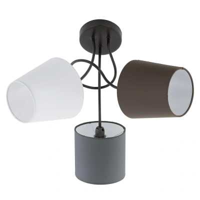 Afbeelding van EGLO Almeida Plafondlamp 3 Lichts Zwart Antraciet, Wit, Bruin