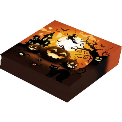Afbeelding van Fiestas Guirca Servetten pompoen Halloween 33 x cm (12 stuks)