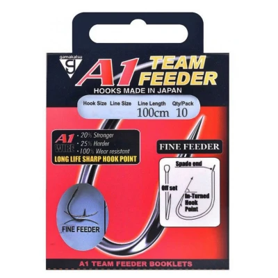 Afbeelding van Gamakatsu Onderlijnen A1 Team Feeder Fine 100cm (10 pcs) Maat : haak 12 0.16mm