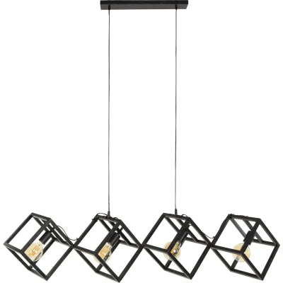 Afbeelding van Hanglamp Woonkamer / Eetkamer Zwart Kubus 4 Lichts Giga Meubel