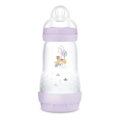 Afbeelding van MAM Easy Start Anti koliek fles 2+ maanden gemiddelde doorstroming (260 ml) lila ter vermindering van en ongemak de baby babyfles compatibel met borstvoeding