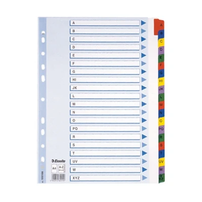 Image de Esselte 100166 intercalaires A4 en carton avec onglets A Z (11 trous)