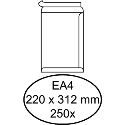 Afbeelding van Envelop Hermes akte EA4 220x312mm zelfklevend wit 250stuks