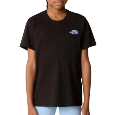 Afbeelding van The North Face Relaxed Graphic TEE Unisex Tshirt print voor kinderen, Maat: 155 160, Black/optic violet