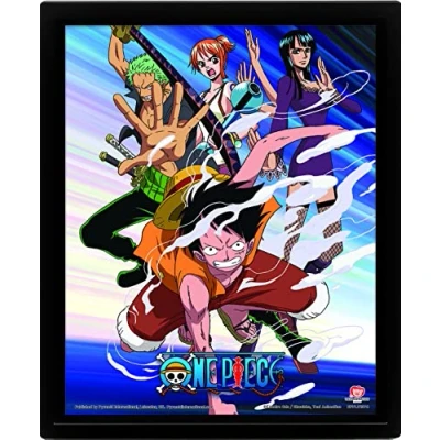Afbeelding van Pyramid International One Piece 3D Lenticulair Frame Straw Hat Pirates Assault Echt beweging en diepte effect Officieel gelicentieerde premium decoratie 25,5 x 20,5 cm