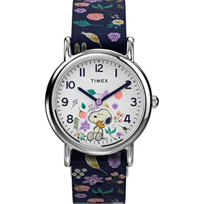 Afbeelding van Timex Weekender x Peanuts Floral TW2V45900 Horloge Textiel Blauw Ø 31 mm