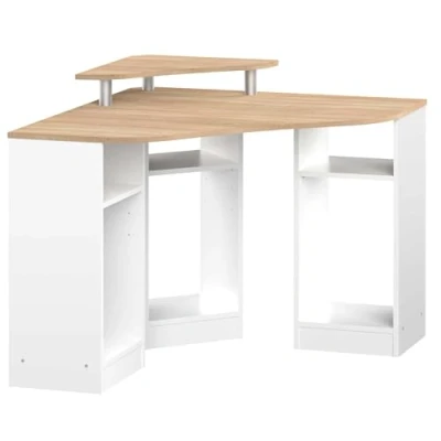 Afbeelding van Temahome Corner, hoekbureau, spaanplaat, melaminehars, eiken, natuur/wit, 94 x 81,8 cm (l d h)