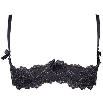 Afbeelding van Axami V 5891 Meteorite Hebe BH Dame Sexy Lingerie Lace Regelbaar EU, Zwart/Goud