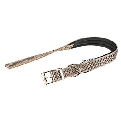 Afbeelding van FERPLAST Daytona Deluxe Halsband / Hondenhalsband Zachte voering Bruin Reflecterend L Breedte: 2,5 cm Nekomtrek: 45 53 (GELIEVE ALVORENS BESTELLEN OPMETEN)