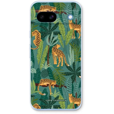 Afbeelding van Case Company® hoesje geschikt voor Google Pixel 8a Luipaard 2 Soft Cover Telefoonhoesje Bescherming aan alle Kanten en Schermrand