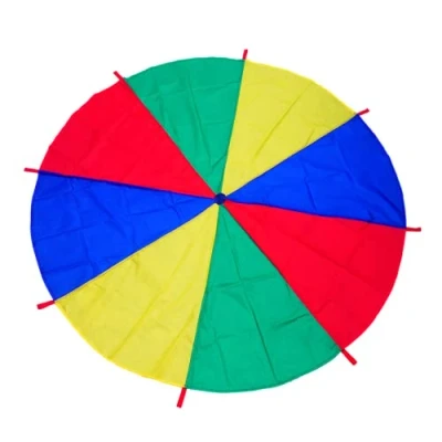 Afbeelding van LEADSTAR Parachute spel, meerkleurig, speeltent met 8 handgrepen, voor kinderen, outdoor, groepsactiviteiten (2 m)