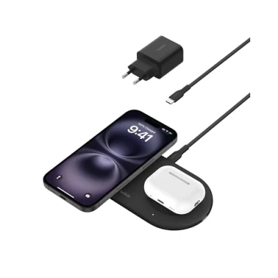 Image de Belkin Boost Charge Pro Dual MagSafe et Qi2 Chargeur Sans Fil 15 W
