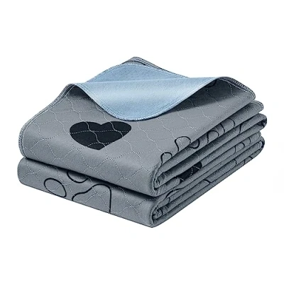 Afbeelding van Feandrea PTD048G01 Set van 2 absorberende, herbruikbare, waterdichte en slipvaste matten voor honden, katten konijnen 152 x 122 cm Grijs Maat XL