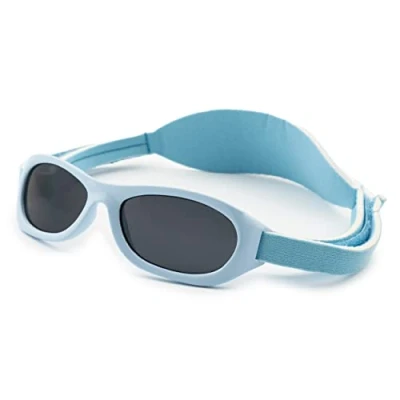Afbeelding van Kiddus Zonnebril voor baby&#039;s, 0 12 24 maanden. 100% zonwering UV400. jongens, meisjes, baby, 1 2 jaar, verstelbare band, zacht neopreen. BPA vrij, 02 Lichtblauw