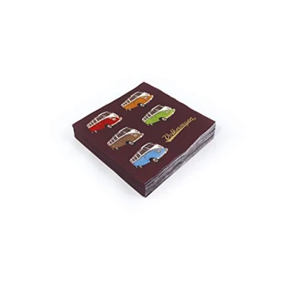 Afbeelding van BRISA VW Collection Volkswagen papieren servetten met bus T1 (Bulli Parade/veelkleurig/3 laags)