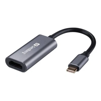 Afbeelding van Sandberg USB C naar (HDMI, 10 cm), Data + Video Adapter, Wit