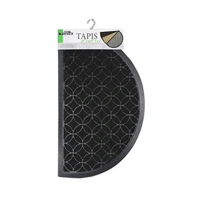 Image de Tapis d&#039;entree rectangle 45 x 75 cm relief pvc emilio Noir Douceur d&#039;Intérieur