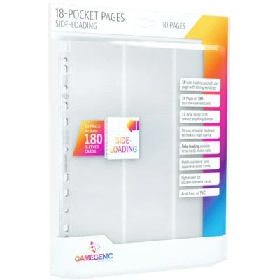 Afbeelding van Gamegenic Sideloading 18 Pocket Pages 10 pcs pack White